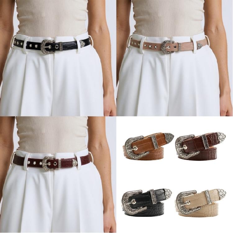 Natural Women's Timeless Belt Contemporary Themed PU Leather Strap Metal Hardware For Stylish Looks