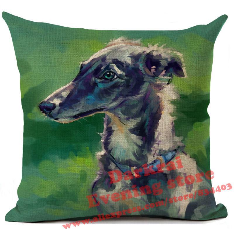 Doberman Greyhound Dachshund Corgi Dog Siberian Husky Linen Cushion Cover Living Room Sofa Throw Pillows Decorative Pillowcase