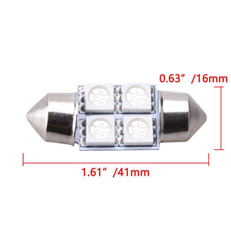 50X Ice Blue 31mm 4-SMD 5050 Car Working Bulbs Interior Festoon LED Light Lamp W