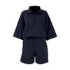Women's Fashion Turtleneck Zipper Color Short Sleeve Shorts Two-piece Set