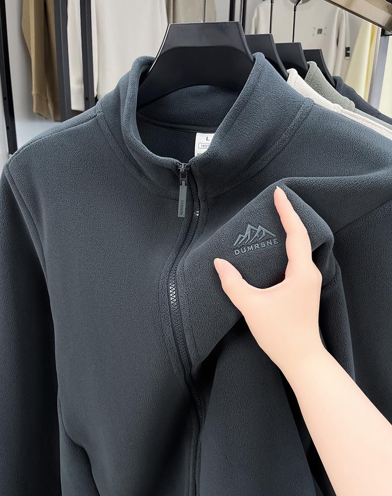 Men's Double-Sided Fleece Jacket - Warm Casual Spring & Autumn Mountaineering Liner
