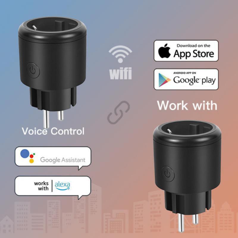 Corui 16a Wifi Eu Tuya Smart Plug Wireless Remote Voice Control Power Monitor Timer Socket Smart Life App For Google Home Alexa