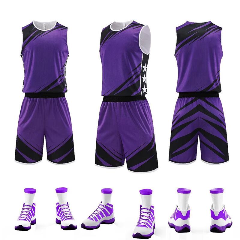 Uniforme de Treino de Basquete para Adulto e Jovem - Camisa de Secagem Rápida com Estampa Personalizada para Competições de Equipe