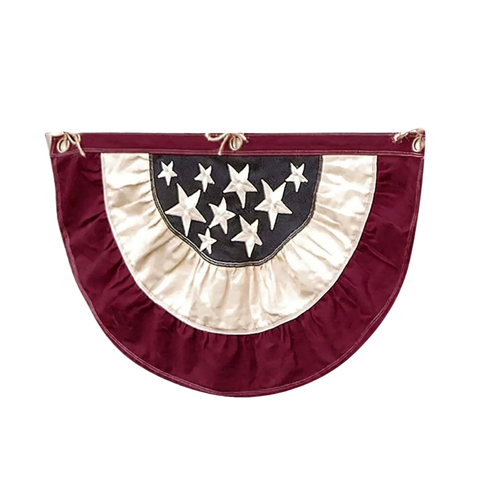 

0th Anniversary Patriotic Fan-Shaped Printed Pleated Flag American Home Decor One Size