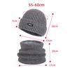 Winter Outdoor Warm Knitted Wool Hat Men's Fleece Cold-Proof Hat Scarf Two-Piece Set Windproof Ear Protection Cap