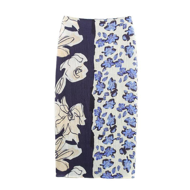 

Kaslead New Women clothes Western Style Fashion Silk Satin Texture Print Midi Dress 3666111 Picture Color L