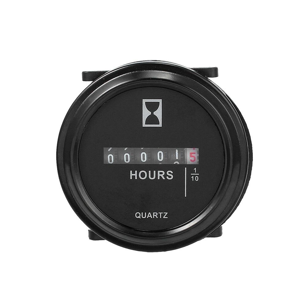 DC 12v 24v 36v Digital Hour Meter Counter Quartz Timer for Marine Boat Engine 2  Round Waterproof Gauge Motorcycle Car Trucks чёрный