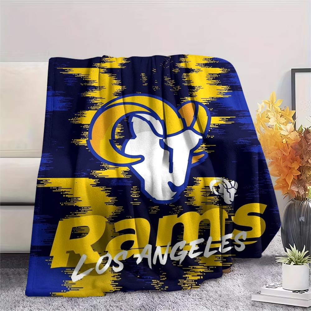 Los Angeles Rams Print Flannel Blanket, High quality Comfortable for All Seasons, Home Decor, Warmth and Comfort, Perfect for Christmas Gifts