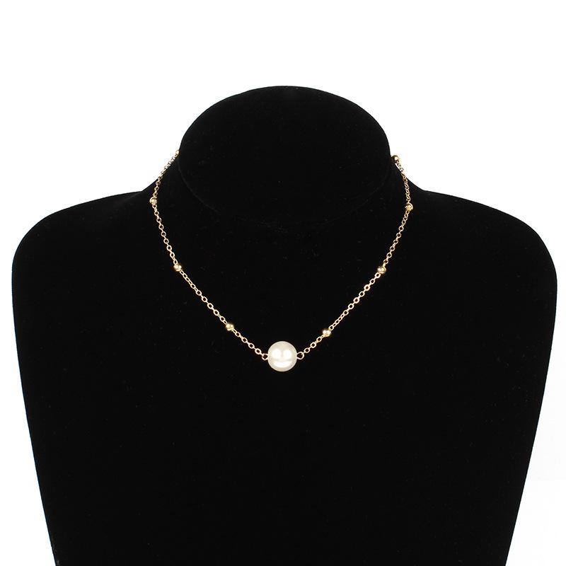 Europäische und amerikanische Imitationsperlen-Strandkette für Damen, Wish-Rundperlenkette