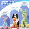 Interactive Squeaky Dog Toy Tough Stuffed Plush Animal Chew Toy for Aggressive Chewers Indestructible Teething Toy for Small Medium Large Dogs