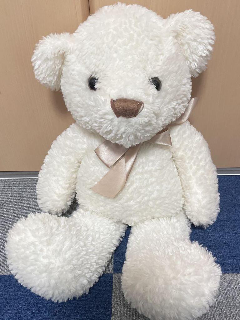 [USED] Fluffy stuffed toy teddy bear white large