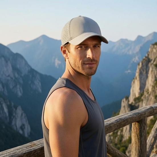 Summer Lightweight Baseball Cap, Adjustable Back Buckle Quick-Drying Sun Hat, Breathable Holes Sun Protection Hat for Hiking Running Cycling Outdoor