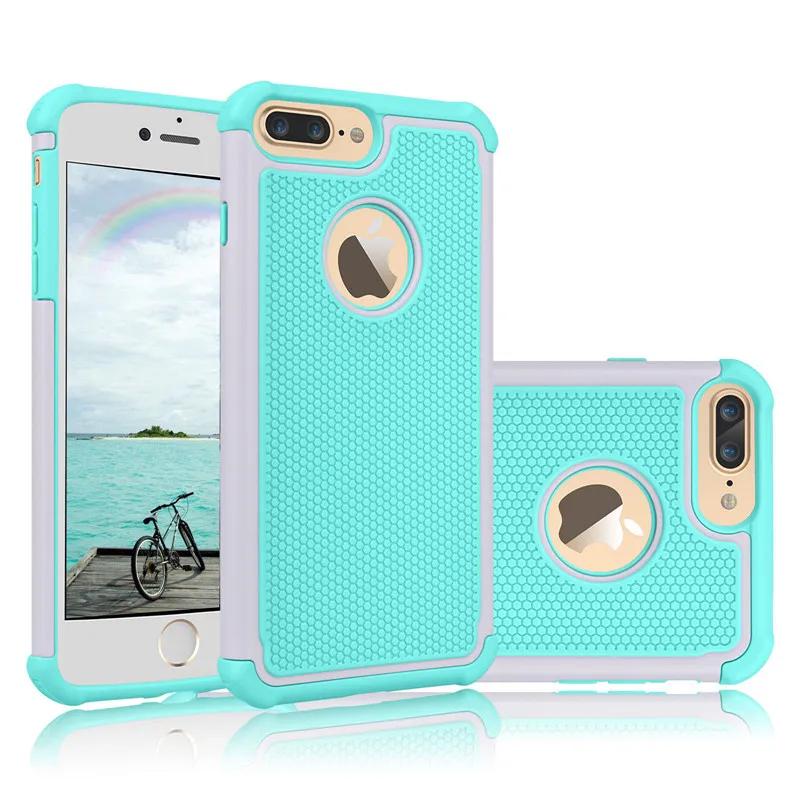 Case for iPhone 6 6S 7 Plus,PC+TPU Dual Protection Full-Body Protect Case for iPhone 7 Shockproof Cover Shell w/Screen Protector
