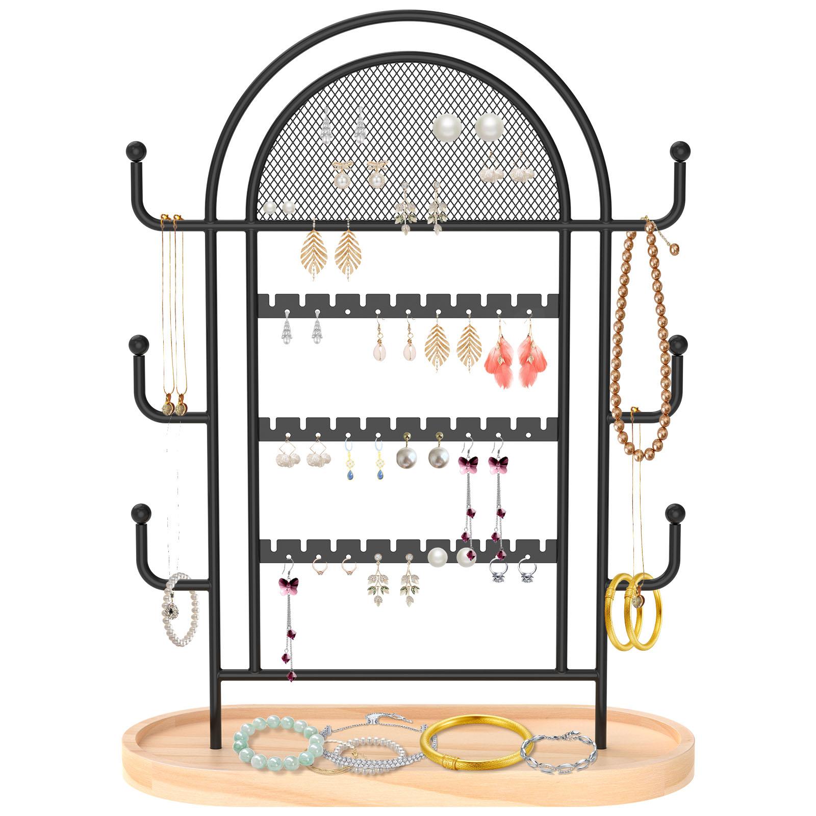 

4 Tiers Jewelry Display Holder Jewelry Storage Organizer Large Capacity Earring Display Stand Jewelry Organizer Rack for Girls