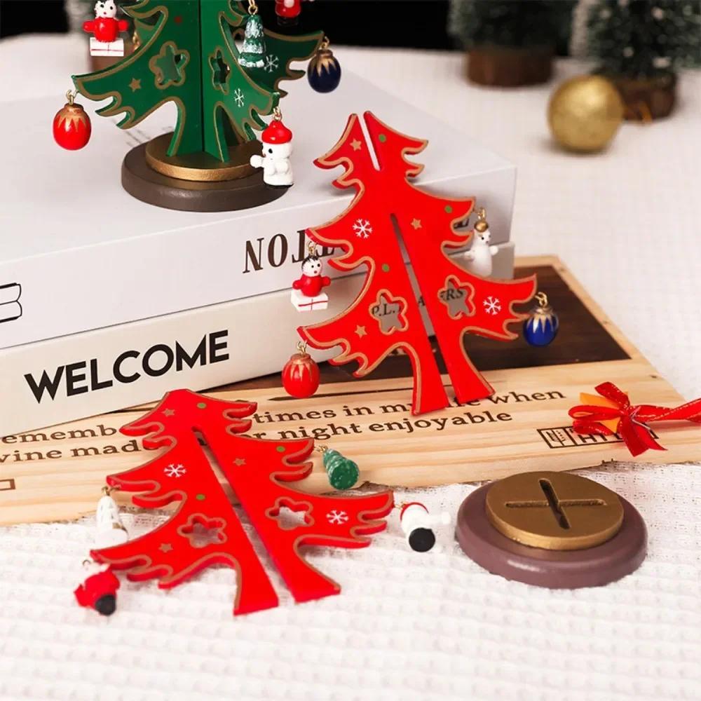 Choinka Dziecięca Ręcznie Robiona DIY Rzemiosło Zabawka Drewniana Choinka Układ Sceny Dekoracje Świąteczne Prezenty Świąteczne dla Dzieci Zabawka