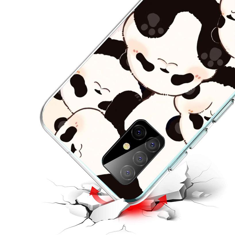 Cartoon Cute Panda Bear Phone Case For Samsung Galaxy A52 A32 A22 A12 A51 A31 A50S A30S A20S A10S Note 20 Ultra 10 Plus S10 A72