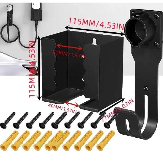 For Tesla Model 3 Y S X Charging Cable Mount EV Charger Cable Hook Connector Bracket Charger Holder чёрный