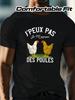 Men'S Fun French Je Peux Pas Chick Print T-Shirt- Lightweight And Breathable Crew Neck T-Shirt with a Chick And French Lettering