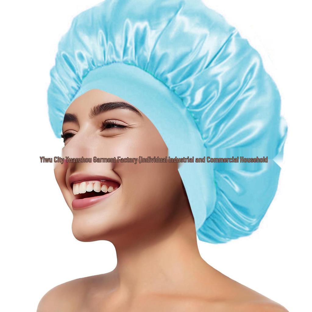 Women's Wide Brim Satin Sleep Cap – High Elasticity Hair Care Beauty Hat