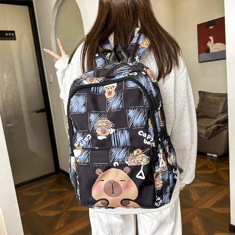 Backpack Printed Capybara Outdoor Large Capacity Travel Bag Student Schoolbag
