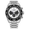 Série Eco-Drive Étanche 100 Mètres Quartz Solaire Bracelet Acier 43 mm Montre Homme Cadran Blanc CA4730-59A
