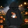 Kids Halloween Printed Hoodie, Loose Fit Casual Pullover for Boys Girls