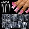 120Pcs Clear Duckbill Nail Tips, Full Cover False Nails for Y2K Manicure Salon