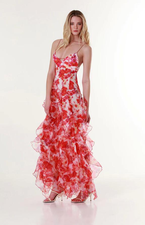 Fashion Chiffon Dress With 3d Print For Elegant Summer Evening Wear
