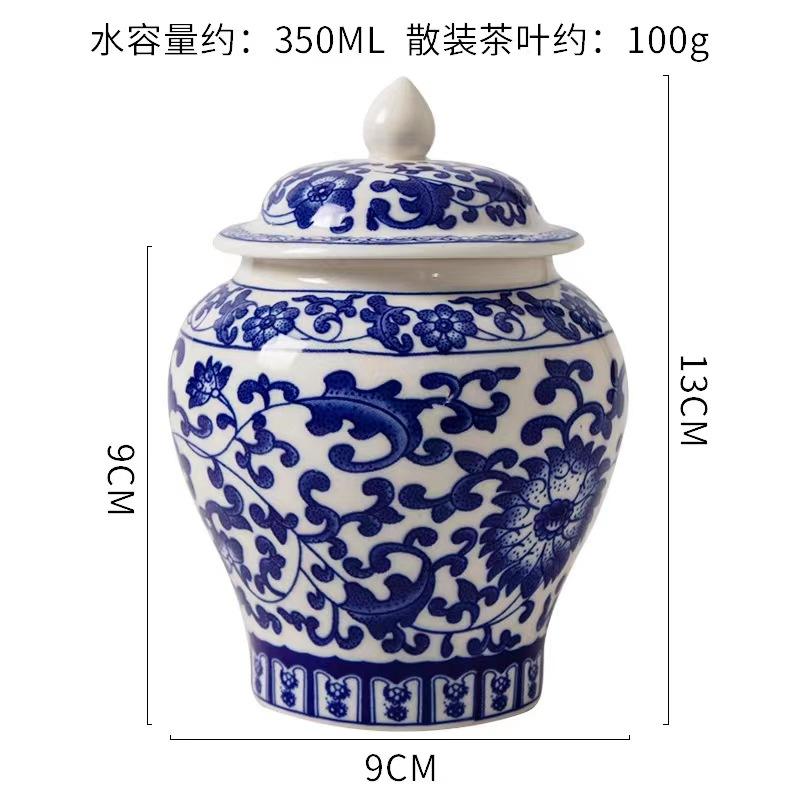 Blue and White Porcelain Tea Jar, Ceramic Jar, Mini Small Sealed Jar, Fragrance Powder Container, Tea Box, Storage Bottle