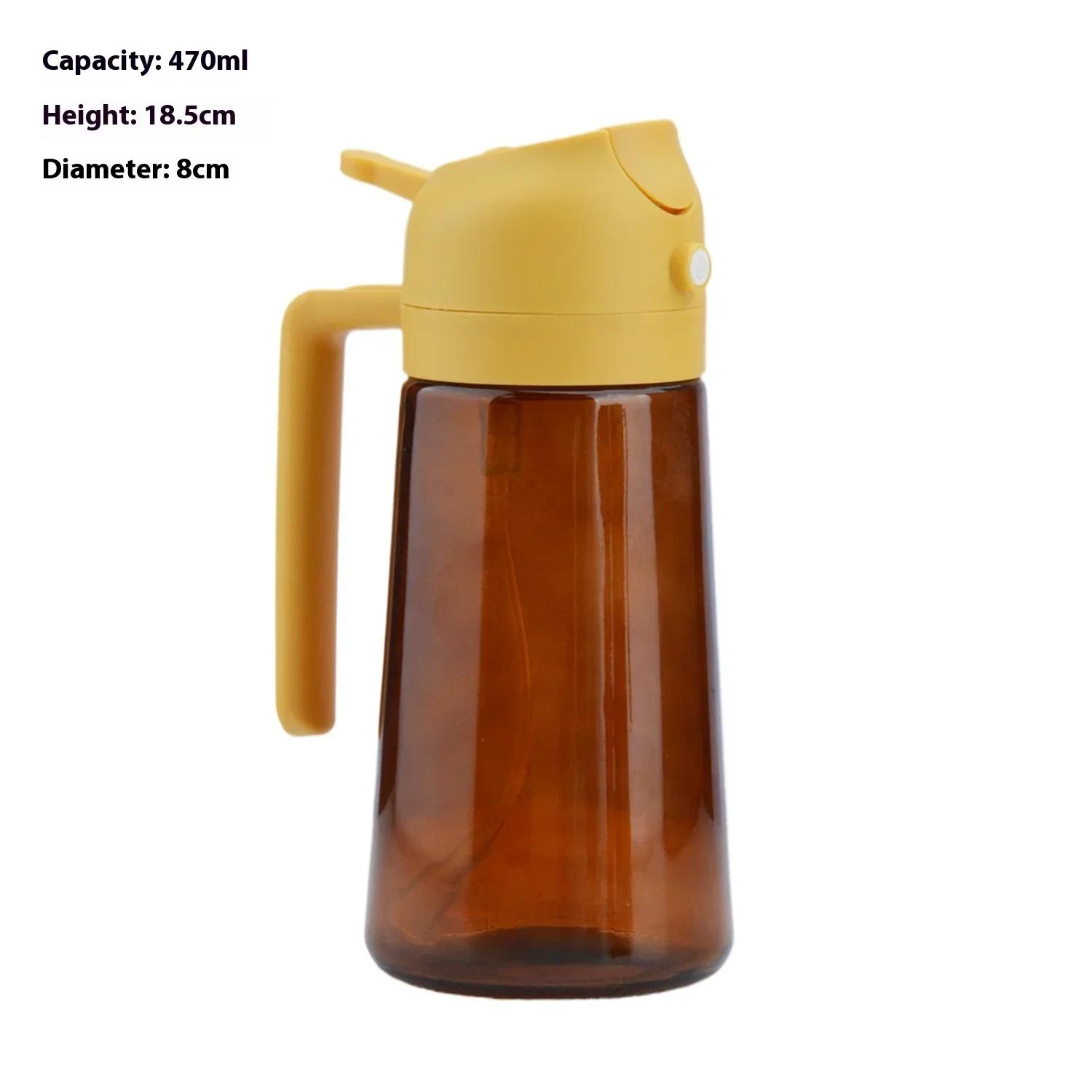 

2025 New 470ml Kitchen Olive Oil Dispenser, 2in1 Olive Sprayer for Cooking Oils Dispenser, Home Air Fryer Outdoor Picnic Gadgets 470ml жёлтый