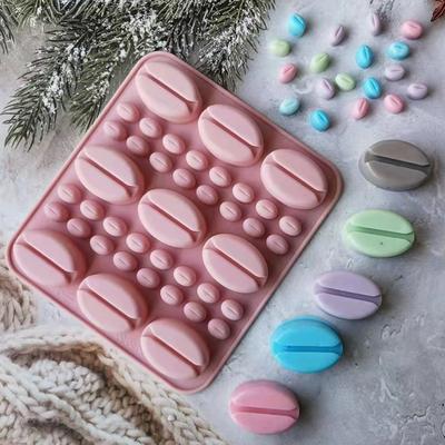 Silikonová forma na kávová zrna, čokoládu, DIY, cukrovinky, sušenky, želé, pečení, nástroj, kostka ledu, dekorace dortu, svíčka, mýdlo, výroba formy, dárky