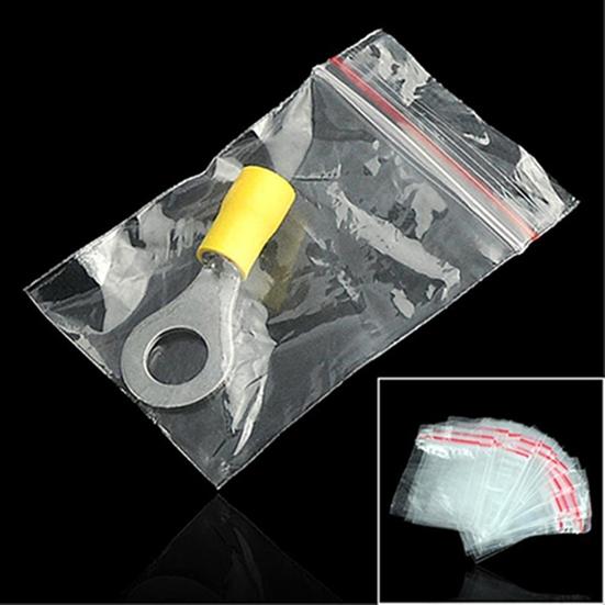 100Pcs Mini Reclosable Zip Portable Clear Pouch Storage Bags