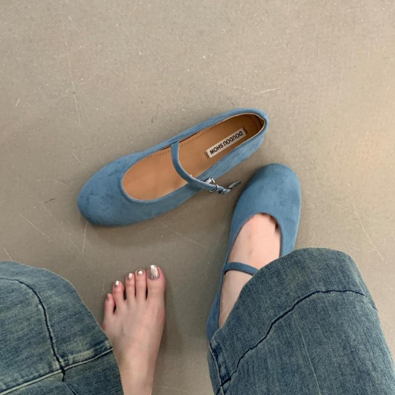 Flat-bottomed retro small red single shoes fairy shoes 2025 new summer ballet shoes with skirt Mary Jane shoes