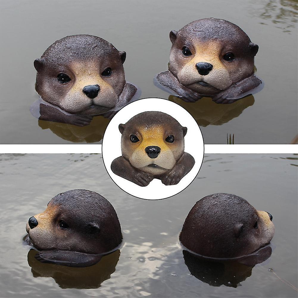 2pcs Garden Courtyard Otter Figurine for Decorative In Pond Fish Tank/ Pool