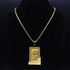 Stainless Steel Muslim Islam Quran Allah Chain Necklaces Gold Color Geometry Pendants Necklaces Jewelry Colliers N2280S02