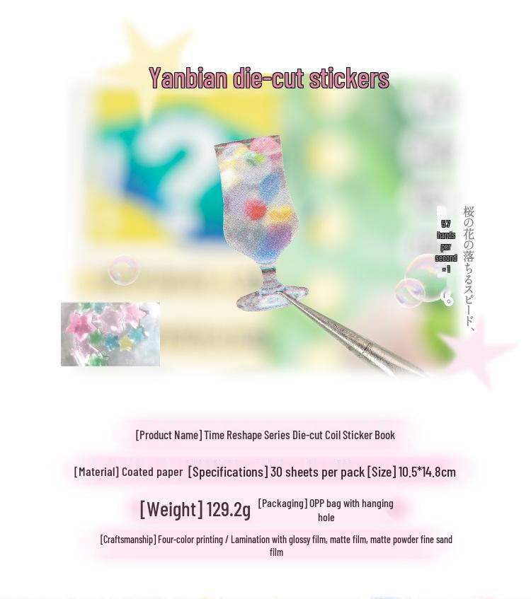 Yuxian Dreamcore Spulenaufkleber Tagebuch: Zeitumformungs-Collage & Dekoration