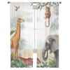Cortinas para ventana transparentes de animales de Safari Tropical, cortinas para sala de estar, dormitorio, gasa de tul, cortinas de tela para Cocina