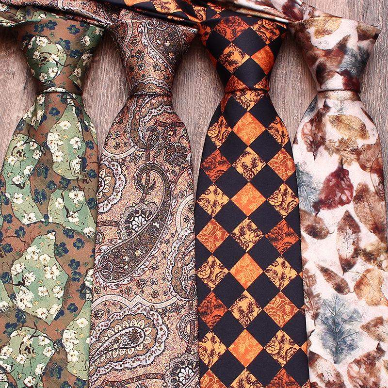 Rael 9Cm Business Casual Tie Men'S Printed Tie, Printed British Retro Tie