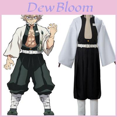 Stunning Demon Slayer Kimetsu No Yaiba Wind Pillar Sanemi Shinazugawa Cosplay Costume Set For Anime Enthusiasts