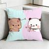 Bubu DDudu CCute Pillow Case Square DoubleSided Sofa Cushion Cover Bedroom Bedside Pillow Gift