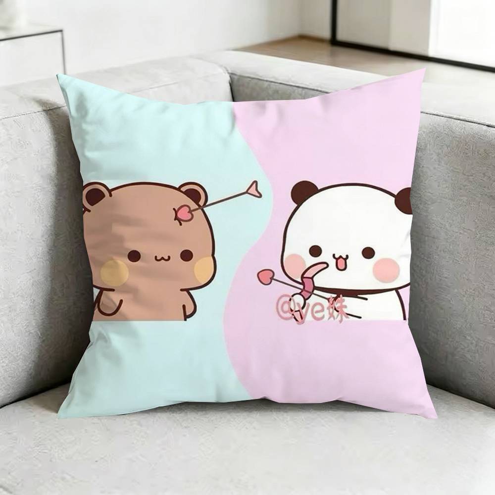 Bubu DDudu CCute Pillow Case Square DoubleSided Sofa Cushion Cover Bedroom Bedside Pillow Gift