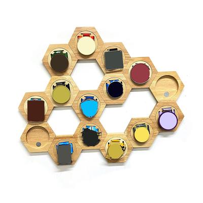 Honeycomb Combination Medal Display Stand Building Block Toys Hexagonal Wood Medal Rack Creative Splicing Wall Decor