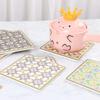 4 Pieces Coasters with Cork Accessories Heat Insulation Ceramic Reusable Nordic for Tea