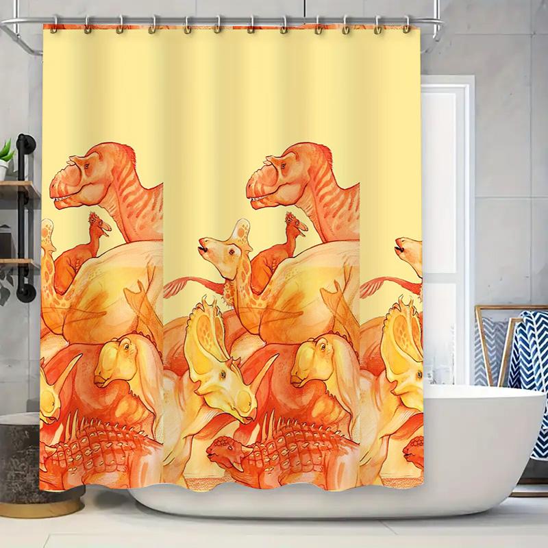 

Bathroom Shower Curtain Floral Vintage Botanical Tropical Flower Patterned Fabric Decor For Spa Home W60H190(CM)-1 Pcs