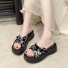 Gentle Matching Skirt Platform Slippers Women's Summer Wear 2025 New Muffin Cool Slippers Soft-soled Beach Shoes
