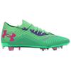 Under Armour UA Shadow Artificial Turf Shock Absorbing Durable Soccer Shoes Men Soccer Shoes Green Pink 3027239-300