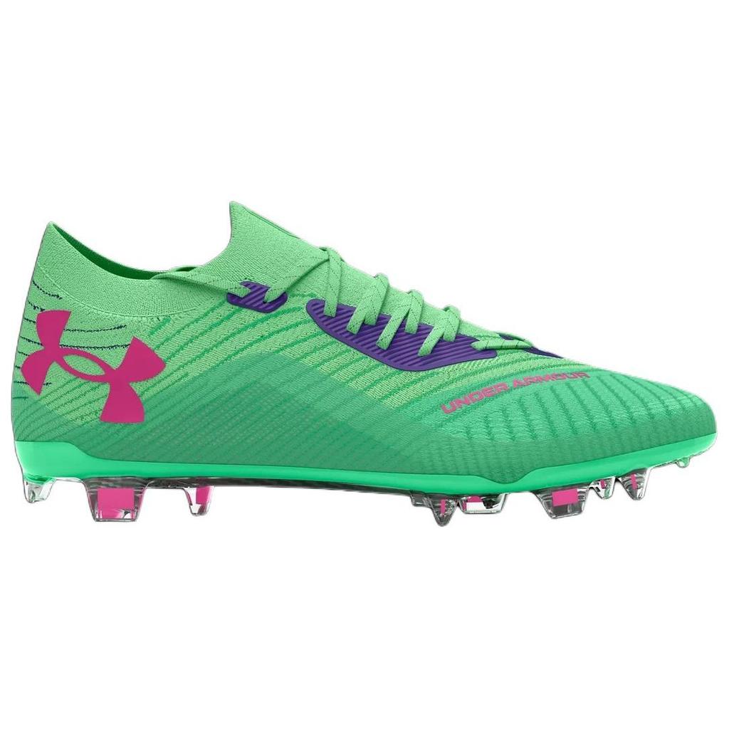 Under Armour UA Shadow Artificial Turf Shock Absorbing Durable Soccer Shoes Men Soccer Shoes Green Pink 3027239-300