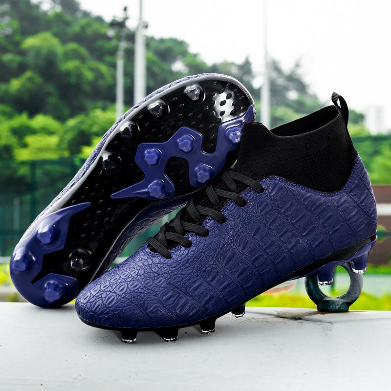 Foreign trade spot football shoes high-top students spikes youth professional game training football shoes