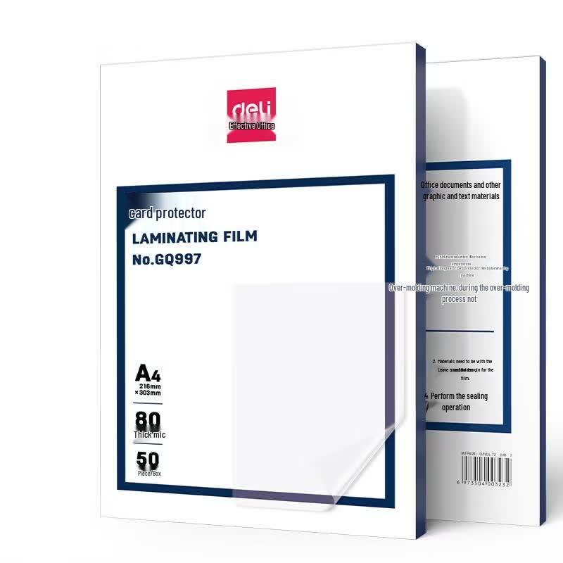 Deli A4 High Transparency Laminating Film 80mic CN plug (adapter included)