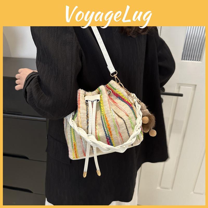 Stylish White Bucket Bag For Women Featuring Unique Ethnic Design Ideal For Spring
